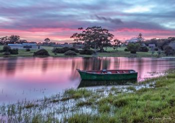 Boat on farm Dam, Baardskeerdersbos, Overberg, South Africa