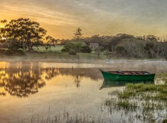 Green Boat on farm dam, Murasie, Baardskeerdersbos