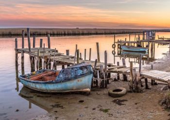 Old Jetty and Boat, Bokkomlaan, Veldrif, West Coast, south Africa